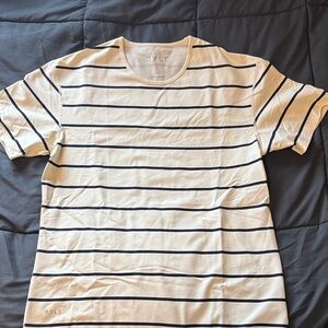 BYLT Basics Cream and Black Striped Tee